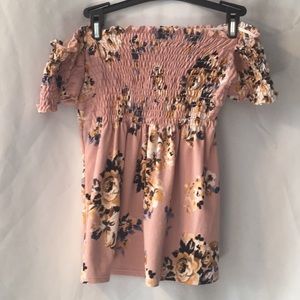 Charlotte Russe’s off-the-shoulder top. Size: S